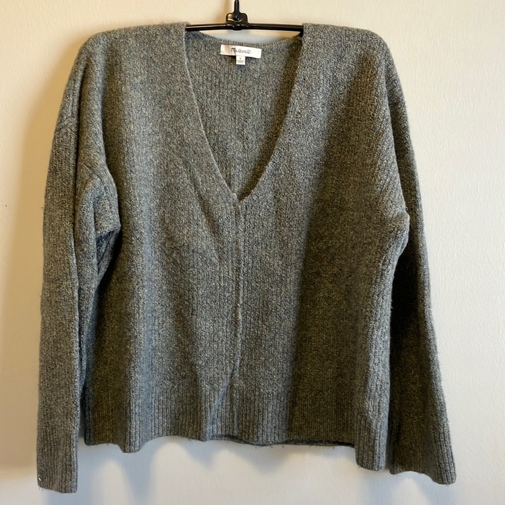 NWOT Madewell Staley V-Neck Pullover Sweater in Coziest Yarn